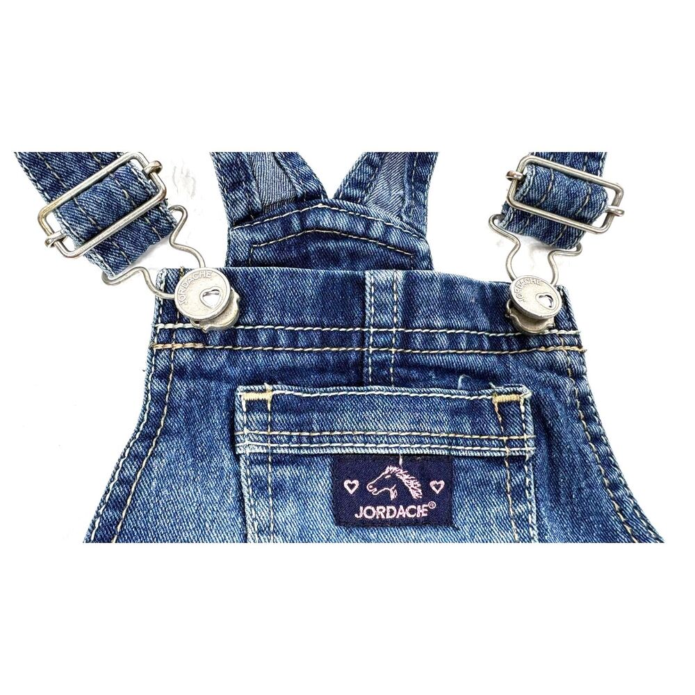 Jordache Girls Denim Bib Top Ruffled Dress Toddler Size 3T - Picture 4 of 9